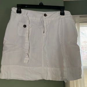 White Linen Miniskirt